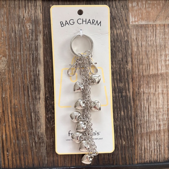 Francesca's Accessories - Francescas Silver Puffy Heart Multi Chain Bag Charm Keychain New